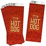 Printed Foil Hot Dog Bags - 50 Pack - Silver Red by Outside the Box Papers