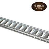 Four 8-ft E Track Tie-Down Rail, Powder-Coated Steel ETrack TieDowns, Horizontal 8' E-Tracks, Pack of 4 Bolt-On Tie Down Rails for Cargo on Pickups, Trucks, Trailers, Vans