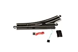 Bachmann Trains - Snap-Fit E-Z TRACK REMOTE TURNOUT - LEFT (1/card) - STEEL ALLOY Rail With Black Roadbed - HO Scale