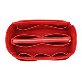 Felt Purse Bag Organizer Insert with zipper Bag Tote Shaper Fit Speedy 35 Neverfull MM 8021 Red L