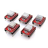 BIQU A4988 Compatible StepStick Stepper Motor Diver Module with Heat Sink for 3D Printer Controller Ramps 1.4(Pack of 5pcs)