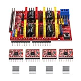 ACEIRMC 3D Printer CNC Shield V3 Engraver Expansion Board with 4X A4988 Driver Module and 4 x Radiator