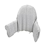 Lomgwumy High Chair Cushion, New Type High Chair Cover Pad/pad for High Chair,highchair Cushion for IKEA Antilop Highchair,Built-in Inflatable Cushion,Baby Sitting More Comfortable (Gray Stripes)