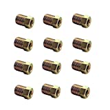 DEWHEL 12PCS 3/8-24 Inverted Flare Gold Zinc Tube Nut Fitting 3/16 Steel Brake Line Tubing