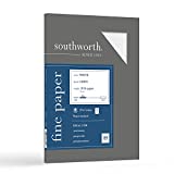 Southworth 25% Cotton Business Paper, 8.5” x 11", 24 lb/90 gsm, Linen Finish, White, 100 Sheets - Packaging May Vary (P554CK)