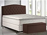 10-Inch Pillowtop Innerspring Mattress and 8" Wood Box Spring/Foundation Set, with Frame, Queen Size