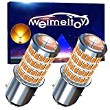 WEIMELTOY 1157 7528 2057 2357 BAY15D P21/5W Bulb, Upgrade Aluminum Body 12V-24V 76SMD with projector lens Led Replacment for Parking DRl Light Brake Tail Light, Turn Signal Light Amber, 2pcs