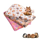 IAIGOGO 3 Pack Guinea Pig Blanket Small Animal Soft Warm Sleep Mat Pet Fleece Pad Bed Liners Flannel Throw for Guinea Pig Hamster Ferrets Chinchillas Hedgehogs Bunny Cats