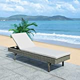 Safavieh PAT7501B Outdoor Collection Cam Grey Adjustable Cushion Sunlounger