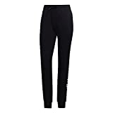 adidas womens Essentials Slim Fit Full Length Linear Training Joggers Sweatpants, Black/White, Medium