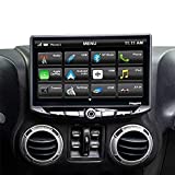 STINGER Jeep Wrangler JK Stereo Replacement 10" HD Touchscreen Radio with Android Auto, Apple CarPlay, Handsfree Bluetooth, GPS, Dual USB Includes All-in-one Dash Kit & Interface, 2007-2018 (STH10JK)