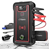 YABER Jump Starter with 10W Wireless Charger, 3500A 23800mAh Portable Car Battery Jump Starter (All Gas/8.0L Diesel) 12V Auto Battery Booster Pack Jump Box with Fast Charge 3.0, 4 LED Modes