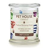 One Fur All 100% Natural Soy Wax Candle, 20 Fragrances - Pet Odor Eliminator, Up to 60 Hours Burn Time, Non-Toxic, Reusable Glass Jar Scented Candles - Pet House Candle, Hot Cocoa