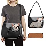 YUDODO Pet Dog Sling Carrier Travel Hands-Free Puppy Pouch Carriers with Bottom Breathable Doggie Carrying Bag Reflective Safe Cat Crossbody Carrier for Medium Small Dogs Cats(6-12lbs, Black)