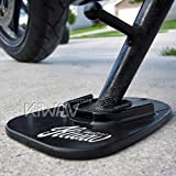 KiWAV Motorcycle Kickstand Pad Plate Support Accessory - Black - Soft Ground, Grass, Hot Pavement, Outdoor Parking, Anti Sinking