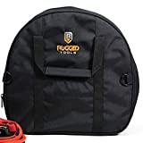 Rugged Tools Cable Bag - Jumper Cable Bag - Storage & Organizer for Cables, Cords, and Hoses Including EV Charging Cables for Electric Vehicles - Tesla, Nissan Leaf, Chevy Bolt