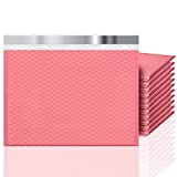 KeePack A4 Paper Size Poly Bubble Mailers, 12x10 Padded Envelopes Coral Red, 25 Pack Shipping Envelopes Bags for Mailing/ Packaging/ Delivering (inside:12x9 inches)