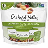 Orchard Valley Harvest Cranberry Almond Cashew Trail Mix, 1 Ounce Bags (Pack of 15), Cranberries, Almonds, and Cashews, Non-GMO, No Artificial Ingredients