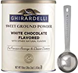 Ghirardelli - Sweet Ground White Chocolate Gourmet Flavored Powder 3.12 lb with Ghirardelli Stamped Barista Spoon