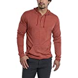 Woolly Clothing Men's Merino Wool Henley Hoodie - Everyday Weight - Wicking Breathable Anti-Odor M BRK