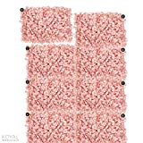 Koyal Wholesale Silk Hydrangea Flowers Wall Panels, Pink Color , Bulk of 8 Flower Mats, DIY Wall Backdrop for Wedding, Anniversary, Birthday, Graduation, Festival, Venue, Event, Bridal or Baby Shower