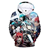 Boku No Hero Academia Hoodie 3D Printed Hooded Pullover Sweatshirt (X-Small, Color 1)