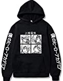 Anime My Academia Kaminari Denki Hoodie Sweatershirt Hooded Pullover Tops for Halloween Outfits (Medium, Black 1, m)