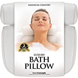 Bath Pillow (Premium Quality), Luxury Bathtub Pillow Rest (Powerful Suction Cups), Bath Pillows for Tub Neck and Back Support, Spa Pillow for Bathtub (Breathable 3D Mesh), Hot Tub Pillow (Head)