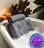 Everlasting Comfort Bath Pillow - Supports Head, Neck and Back in Tub - Bathtub Cushion