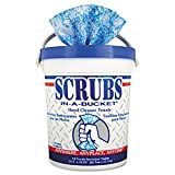 Scrubs 42272Ea Hand Cleaner Towels, Cloth, 10 X 12, Blue/White, 72/Bucket