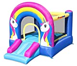 Bounceland Rainbow Unicorn Bounce House with Slide, 9.8 ft L x 6.8 ft W x 6.5 ft H inflated Size, UL Certified Blower Included, inflates in Less Than a Minute, Outdoor and Indoor use