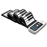 Lujex keyboard piano Standard 88 Keys Portable Roll Up Piano for kids adults (White, 88Keys)