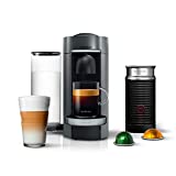 Nespresso Vertuo Plus Deluxe Coffee and Espresso Maker by De'Longhi, Titan with Aeroccino Milk Frother