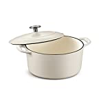 Tramontina Covered Round Dutch Oven, Enameled Cast Iron 5.5-Quart Matte White, 80131/035DS