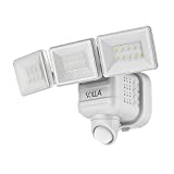 SOLLA Alkaline Battery Motion Sensor Outdoor Lights, 750LM Wireless Flood Lights Outdoor Motion Sensor,5000K IP65 LED Security Light, 3-Headed Outside Detection Lighting for House, Yard, Porch