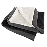 Dog Bed Replacement Cover– Pet Duvet with Sherpa Top, Non-Slip Bottom, Gray Micro Suede -Dog Bed Washable Removable Cover by PETMAKER (Large)