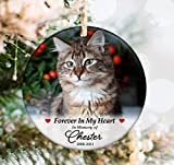 Personalized Pet Memorial Christmas Ornament, Cat Memorial Photo Ornament, Cat Remembrance, Cat Memorial Gift, Cat Loss Gift, Pet Sympathy Gift, Keepsake For Loss of Cat, Remembrance Ceramic Ornament