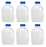 ljdeals 32 oz Plastic Jugs with lids for Milk, Juice, Water, Tea, Sports Bottles with Tamper Evident Caps Pack of 6, BPA Free, Made IN USA