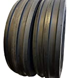 (2 TIRES + 2 TUBES) 7.50-16 KNK35, 8 PLY ROAD CREW F2 3-Rib Farm Tractor Tires 7.50x16