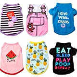 Pet Shirts Printed Puppy Shirts Dog Sweatshirt Cute Dog Clothing Cotton Dog Pullover Soft Shirt for Pet Dog Apparel Christmas New Year (Pineapple, Word, Strap, Stripe, Watermelon, S)