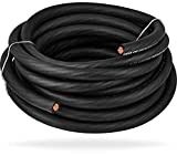 InstallGear 1/0 Gauge AWG OFC Pure Copper Power Ground Wire Cable (25ft Black) True Spec Welding Wire, Battery Cable Wire, Automotive Wire, Car Audio Speaker Stereo, RV Trailer, Amp Wiring