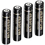 JESSPOW 10440 Rechargeable Battery, 10440 Li-ion Rechargeable Batteries 3.7V 350mAh for LED Flashlight Torch, 4 Pack