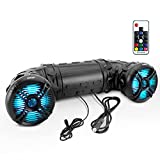 Pyle Marine ATV Powered Speakers - 4.0 Wireless Bluetooth, 800 Watt, Color Changing LED Lights, IP44 Waterproof, 6.5 Dual Audio Sound System for UTV, Golf Carts, Jetski and Snowmobile - PLATV65BT.5