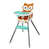 Infantino 4-in-1 High Chair - Space-Saving, Multi-Stage Booster and Toddler Chair with Multi-use Meal mat and Dishwasher-Safe Tray, in a Fox-Themed Design