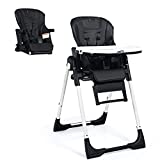 INFANS 4 in 1 High ChairBooster Seat, Convertible Highchair w/Adjustable Height and Recline, Removable Tray, Detachable Cushion, Installation-Free, Simple Fold for Baby, Infant & Toddler, Black
