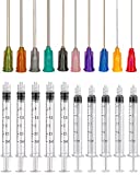 Precision Applications of Glue, 3ml 5ml Syringes and Blunt Tip Needles(14 15 16 18 19 20 21 22 23 25 Ga), for Liquid Measuring, Craft Paint, Epoxy Resin, Oil or Adhesives Applicator
