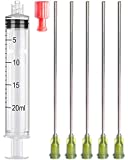 20Milliliter Industrial Syringe with Luer Lock Needles 4" and Storage Cap | Liquids Filling and Dispensing | Glue Application