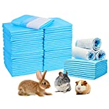 100 Pcs Rabbit Pee Pads, 18" x 13" Pet Toilet/Potty Training Pads, Super Absorbent Guinea Pig Disposable Diaper for Hedgehog, Hamster, Chinchilla, Cat, Reptile and Other Small Animal (Blue)