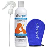 Allerpet Cat Dander Remover w/Free Applicator Mitt & Sprayer - Effective Cat Allergy Relief - Anti Allergen Solution Made in USA - (12oz)