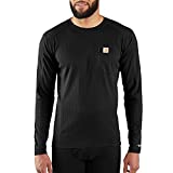 Carhartt Base Layer Men's Force Midweight Tech Thermal Base Layer Long Sleeve Shirt, Black, Large